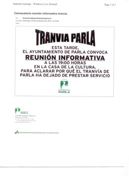 Folleto Repartido En Parla