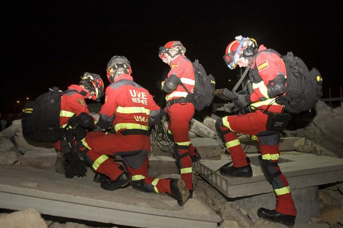 La UME Realiza Un Simulacro De Catástrofe En La Comunidad De Madrid.