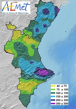 Precipitación Acumulada En La Comunitat En Noviembre