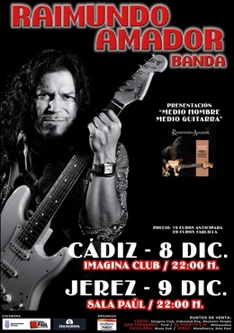 Cartel Anunciador De Los Conciertos D Raimundo Amador En Cádiz Y Jerez
