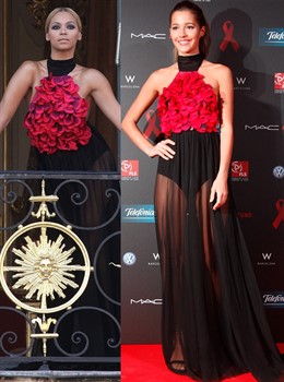 Montaje De Beyoncé Y Malena Costa Con El Mismo Vestido 