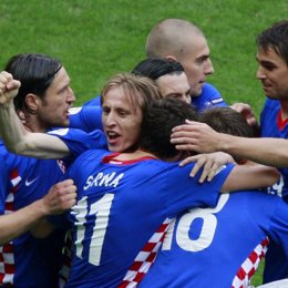 Jugadores Eurocopa de Croacia contentos