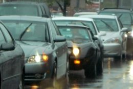 Conducción Con Lluvia. Atasco.