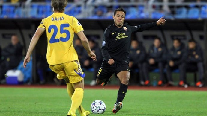 Thiago Alcántara En Un Partido Con El FC Barcelona