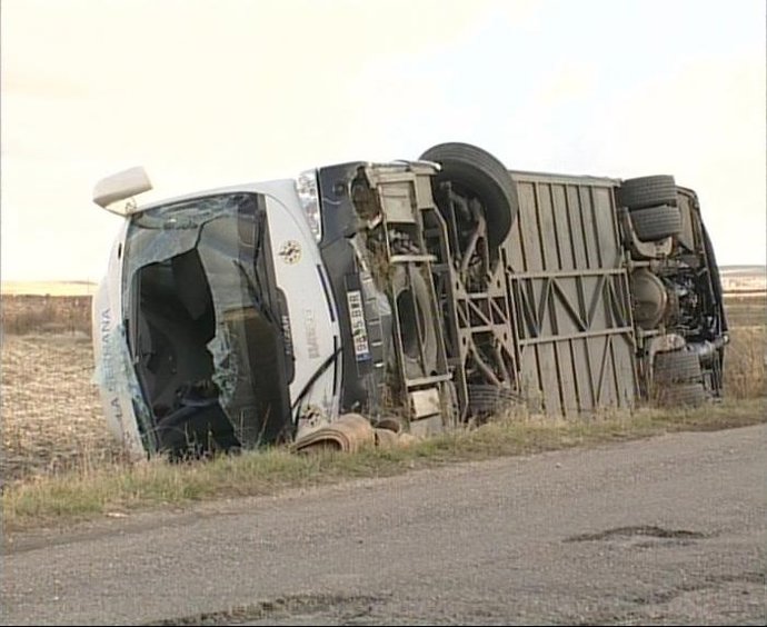 Autobús Accidentado Esta Mañana En Huerta (Salamanca), Con 19 Heridos