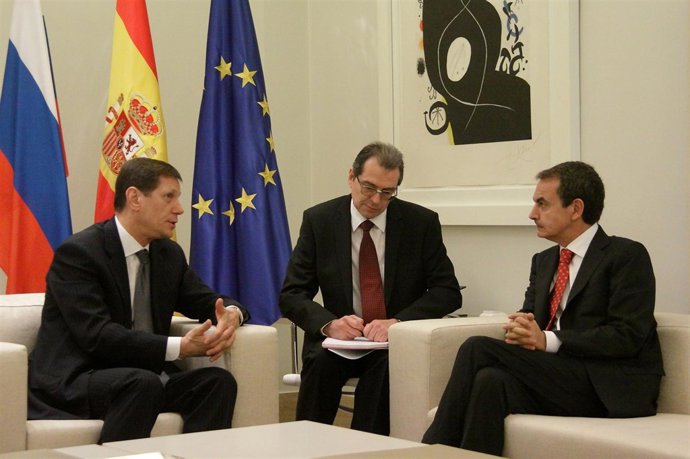 José Luis Rodríguez Zapatero Y Alexander Zhúkov En La Moncloa