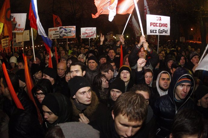 Manifestación En Rusia Contra Las Elecciones Y Contra Putin