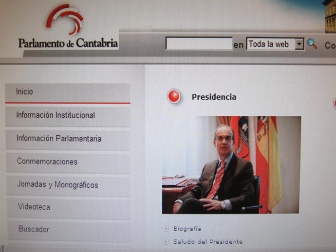 Actual Web Del Parlamento De Cantabria 