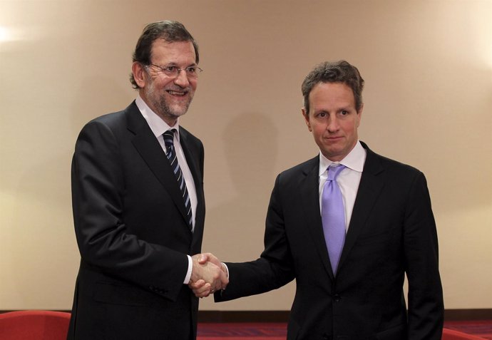 Rajoy Se Reúne Con El Secretario Del Tesoro De EEUU, Timothy Geithner 