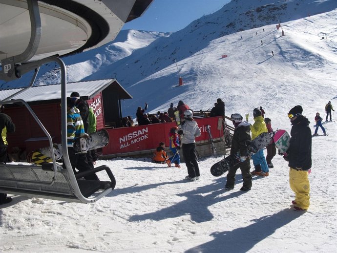 Esquiadores En "La Colladeta", En Aramón Cerler