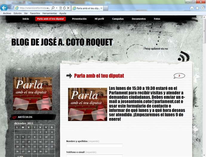 Blog Del Diputado Del PP En El Parlament José Antonio Coto