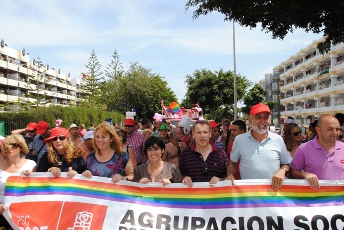 Portavoz Del PSOE En Gran Canaria, Carolina Darias (En El Centro)