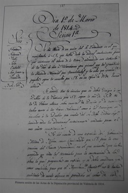 Primer Acta Conservada De La Diputación De Valencia.                     