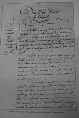 Primer Acta Conservada De La Diputación De Valencia.                     