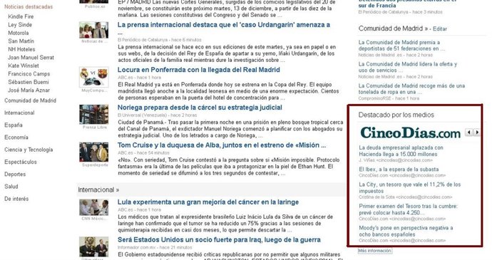 Google Noticias, Destacado Por Los Medios