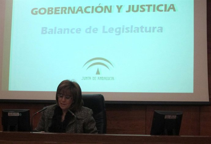 Gálvez En La Rueda De Prensa De Balance De Gobernación Y Justicia.
