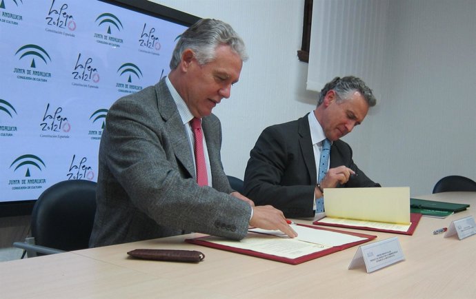 Los Consejeros De Gobernación Y Cultura, Francisco Menacho Y Paulino Plata