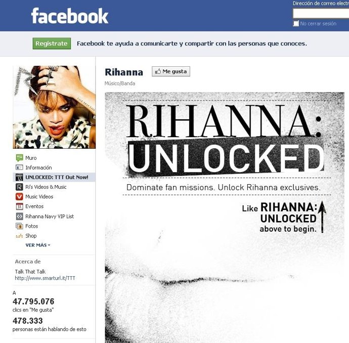Rihanna, Facebook