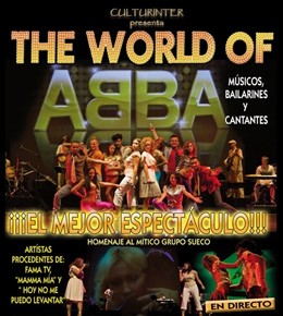 Cartel anunciador del musical "The world of ABBA" que tendrá lugar en Lepe