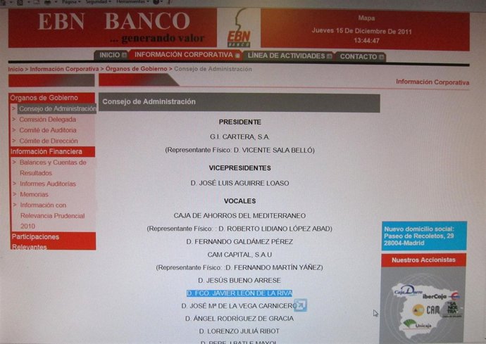 Información Corporativa De EBN Banco