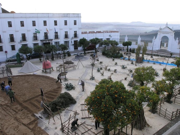 PREPARATIVOS DEL BELÉN VIVIENTE DE ARCOS DE LA FRONTERA     