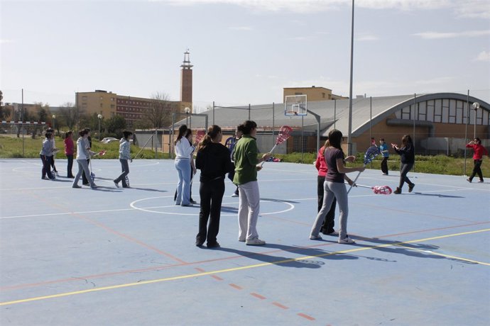 Escolares haciendo deporte en la UPO