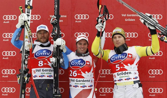 El Esquiador Suizo Feuz, El Estadounidense Miller Y El Noruego Jansrud 