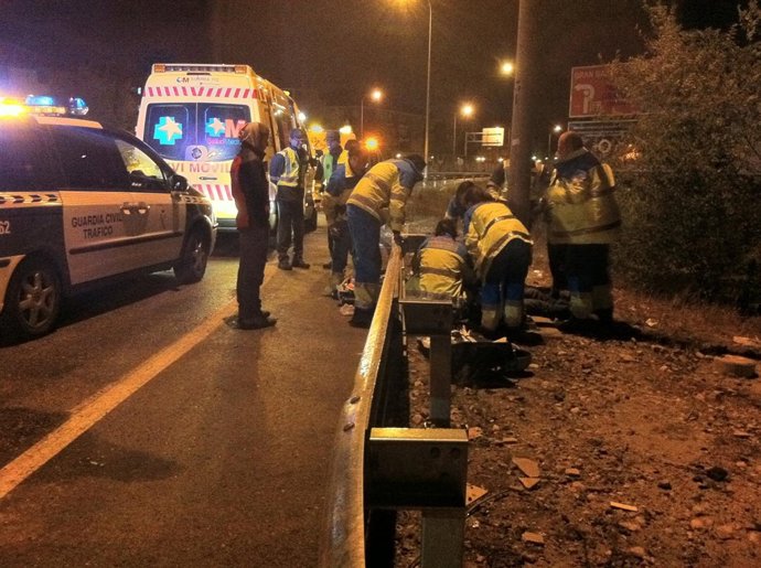 Accidente De Tráfico De Un Motorista En Madrid