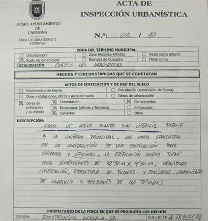 Acta De Inspección.