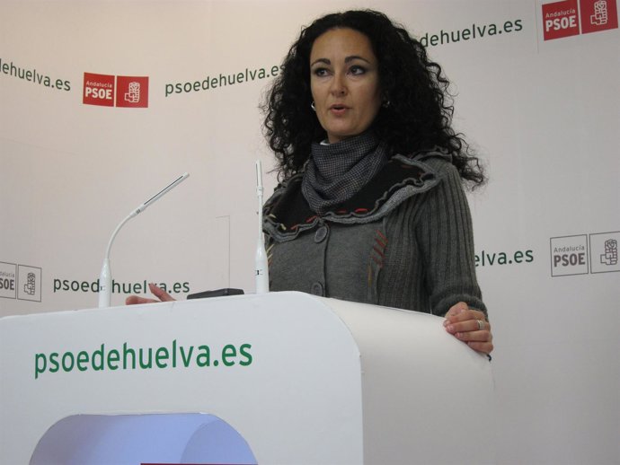 La Parlamentaria Socialista Lourdes Martín En Una Rueda De Prensa.