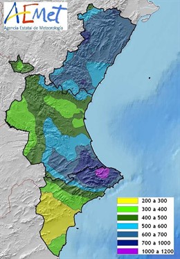 Precipitación Acumulada En La Comunitat En 2011