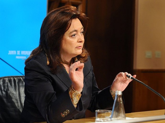 Mar Moreno, en rueda de prensa en el Palacio de San Telmo