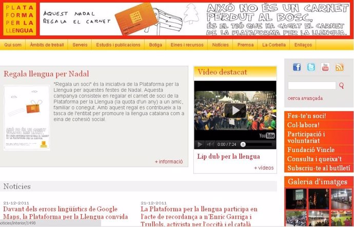 Página Web Plataforma Per La Llengua