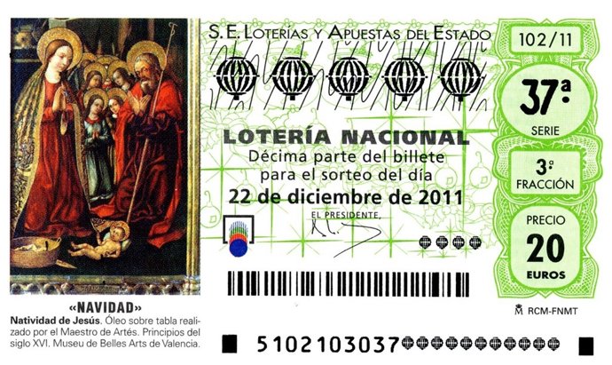 Décimo De Lotería De Navidad