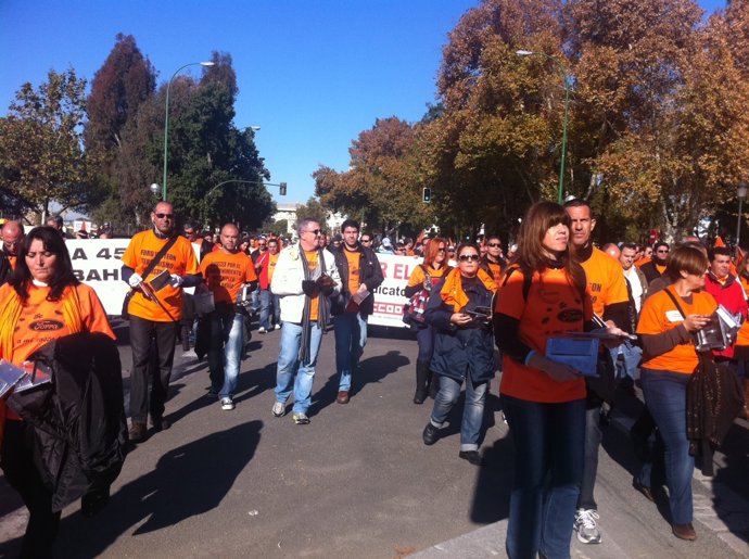 Trabajadores De Visteon Protestan En Sevilla