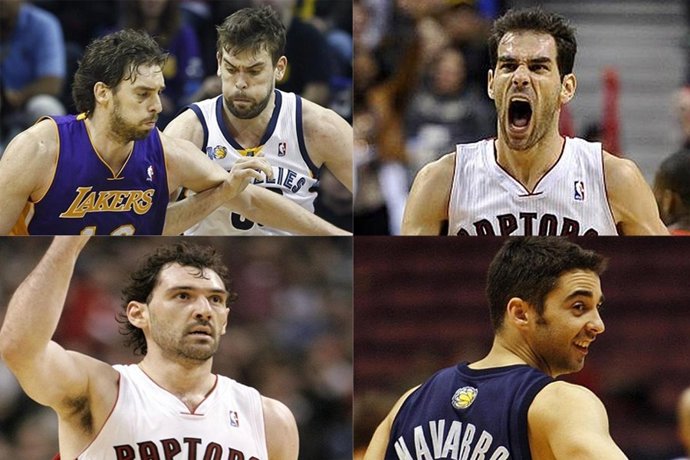 Montaje Con Los Hermanos Gasol, Calderón, Garbajosa Y Navarro