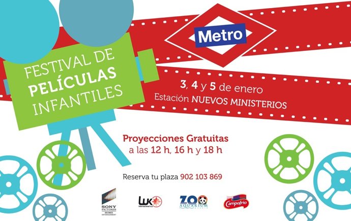 Cartel Del Festival De Películas Infantiles En Metro De Madrid