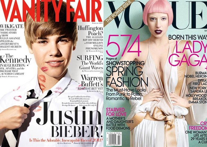 Portadas Justin Bieber Y Lady Gaga