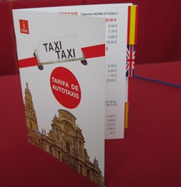 Folleto Con Las Nuevas Tarifas De Los Taxis