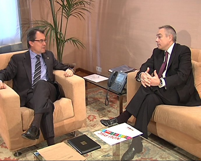 Reunión presidente Mas con Pere Navarro