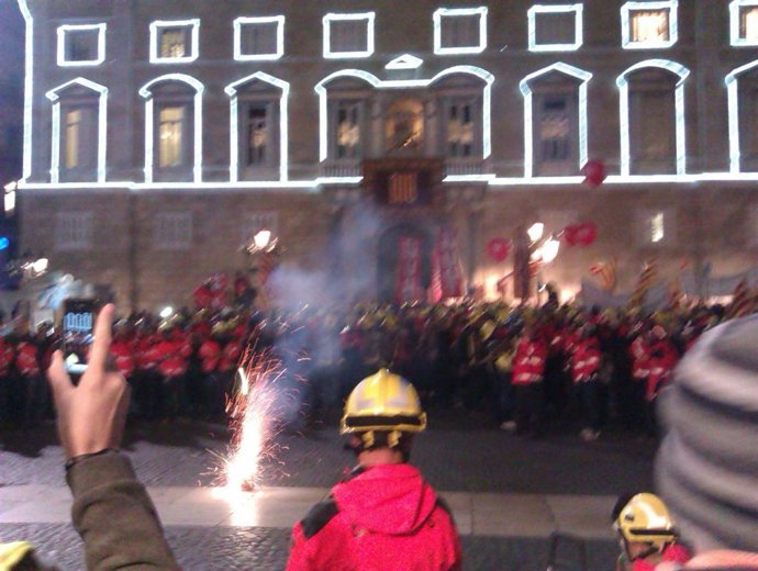 Manifestación De Los Cuerpos Policiales En El Centro De Barcelona