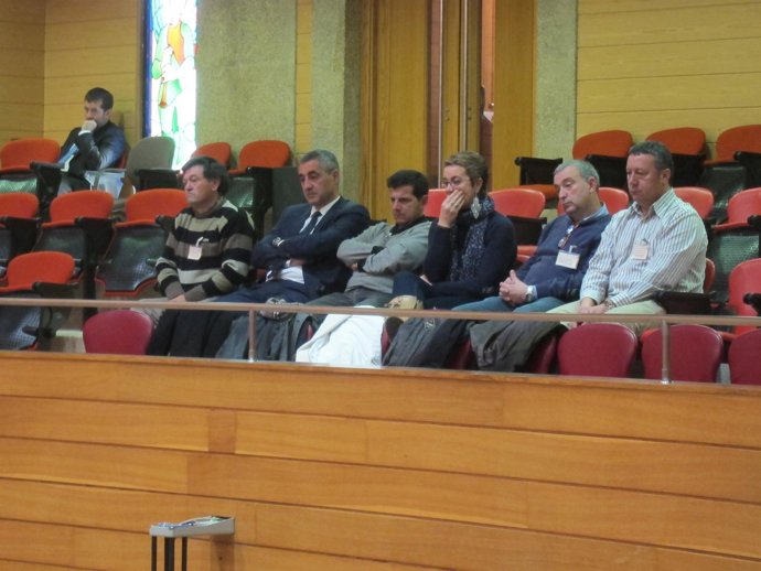 Los trabajadores de Clesa, durante un pleno del Parlamento