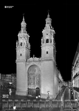 Calendario Casco Antiguo. Concatedral La Redonda Noche Lluvia 