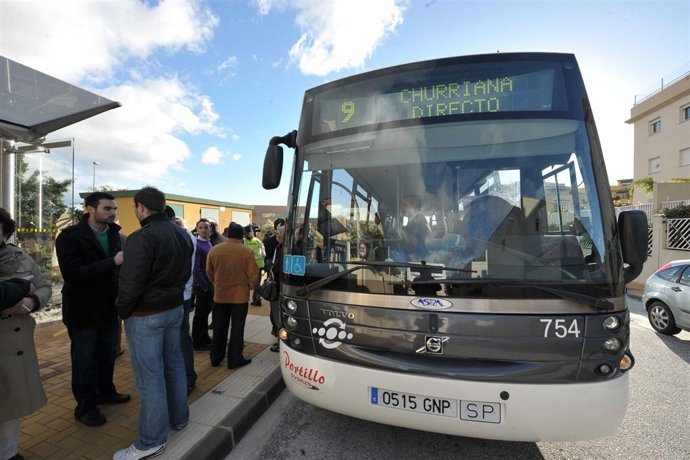Autobús De La EMT De Málaga Línea 9 De Churriana Transporte Público