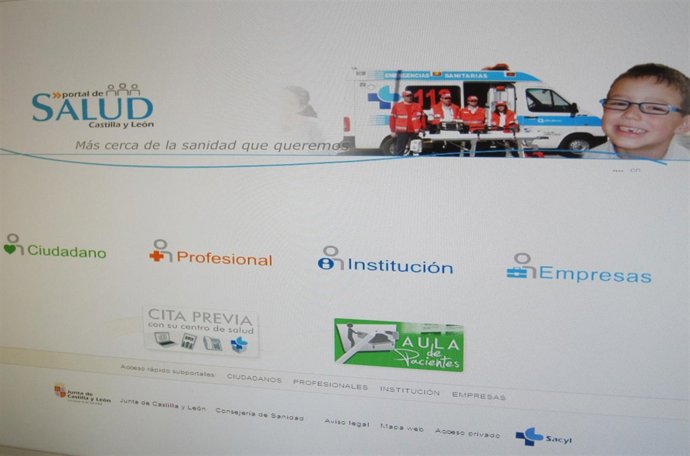 Captura De La Web De Salud De La Junta De Castilla Y León