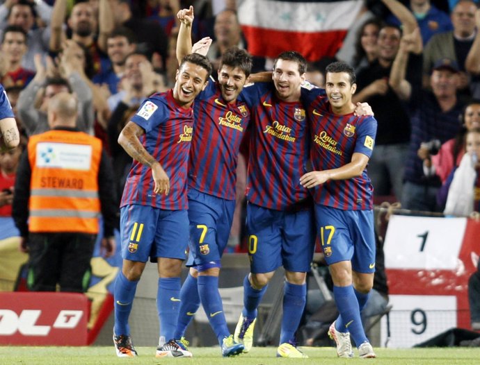 El Barça Celebra Uno De Los Cinco Goles