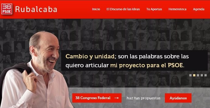 Página 'Web' De Pérez Rubalcaba Como Candidato A La Secretaría General Del PSOE