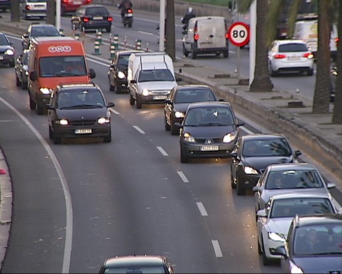 Retenciones en las carreteras de Barcelona
