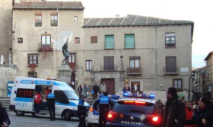 Espliegue De Seguridad En La Calle Real, Ayer, Tras El Intento De Robo. 