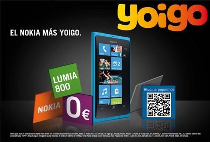 Cartel De Nokia Lumia 800 Con Yoigo